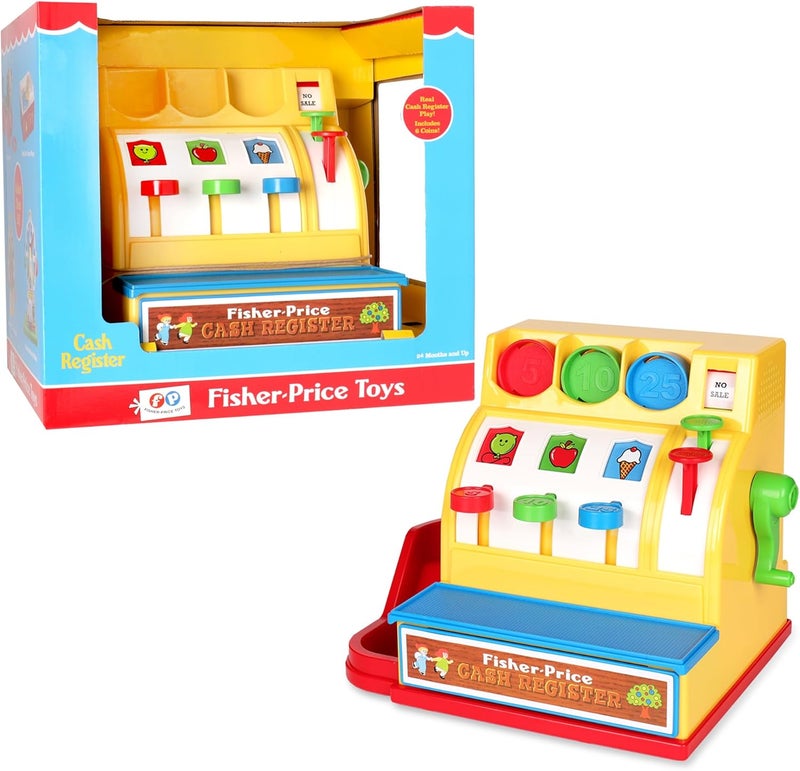 Basic Fun Fisher-Price Classics - Retro Cash Register - Great Pre-School Gift for Girls and Boys, Kids and Toddlers, Birthday Gift, Christmas, Holiday, Ages 2+ - Image 1